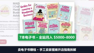 卖电子书赚钱：手工卖家写7本摆摊开店指南，全站月入5000到8000美金