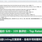 亚马逊Listing文案接单：给老外写五点，一位卖家起价20美金、339条评价