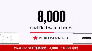 YouTube YPP开通收益：2027年翻倍，从4000小时涨到8000小时，老频道先签新条款