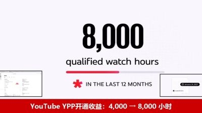 YouTube YPP开通收益：2027年翻倍，从4000小时涨到8000小时，老频道先签新条款
