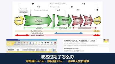 域名过期了怎么办？宽限期和30天赎回期，一般80天左右释放